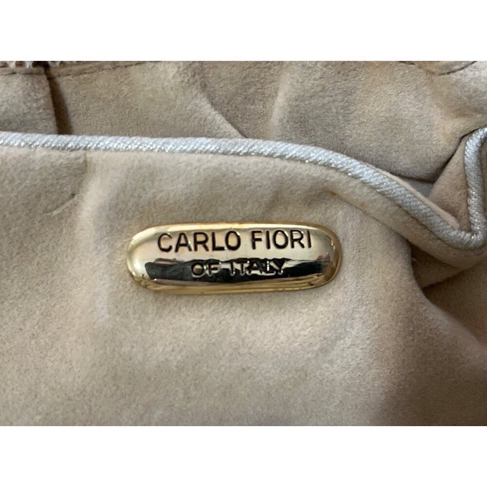 Vintage Carlo Fiori Snakeskin Evening Bag Chain-Strap Italy Convertible Clutch - Picture 4 of 7
